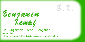 benjamin kempf business card